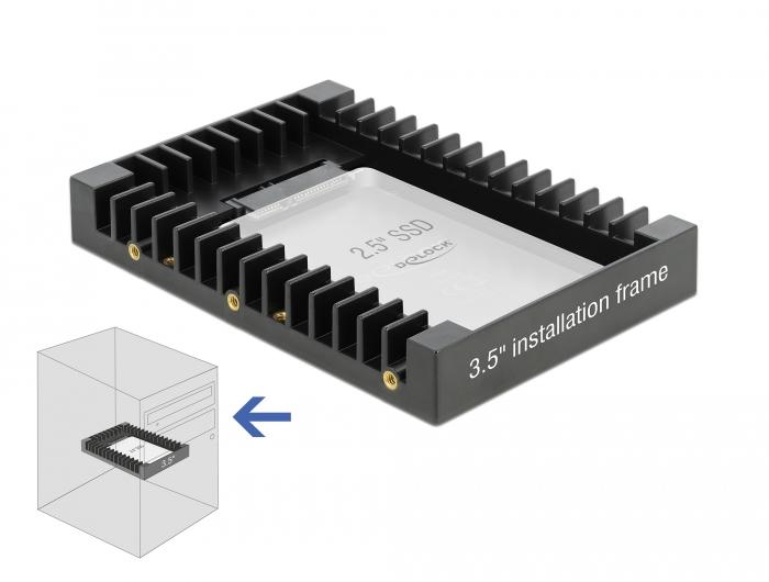 Delock 3,5″ châssis d'encastrement pour lecteur SATA 2,5″ noir - Delock