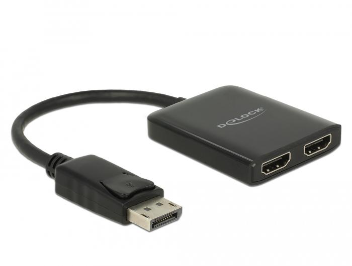 Delock DisplayPort 1.4 Splitter 1 x DisplayPort naar 2 x HDMI MST - Delock