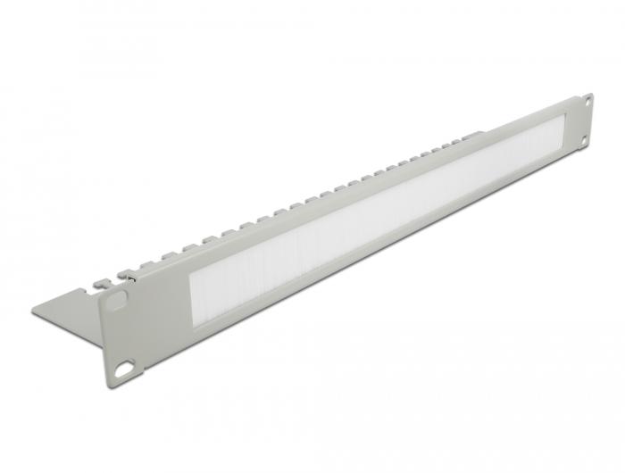 Delock 19″ Kabelmanagement Borstelstrip met Kabelfanger 1 U grijs - Delock
