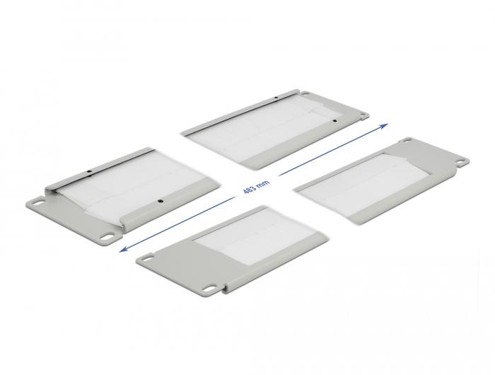 Delock 19″ Kabelmanagement Borstelstrip 2 U grijs - Delock