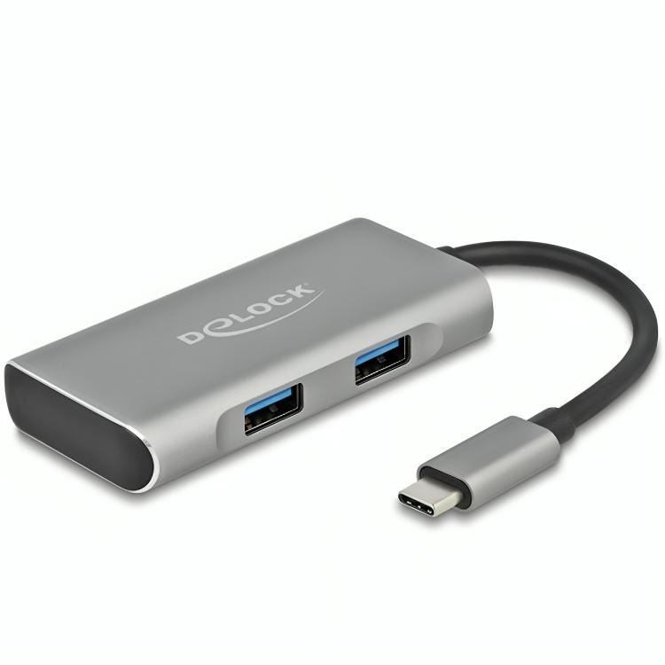 USB C hub met 3× USB A en 1× USB C poort