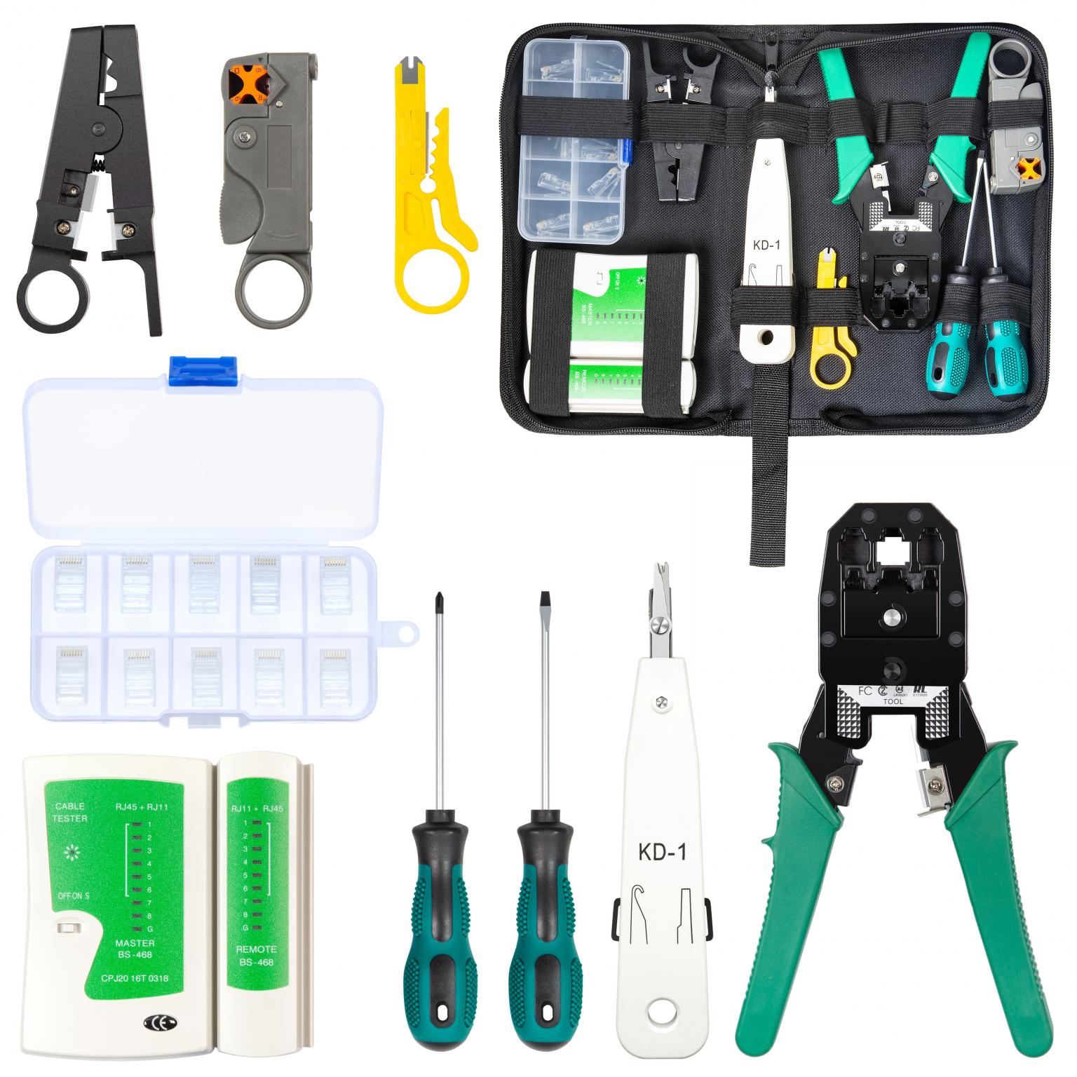 Kit d'outils de sertissage Rj45, outil de serrage avec connecteurs