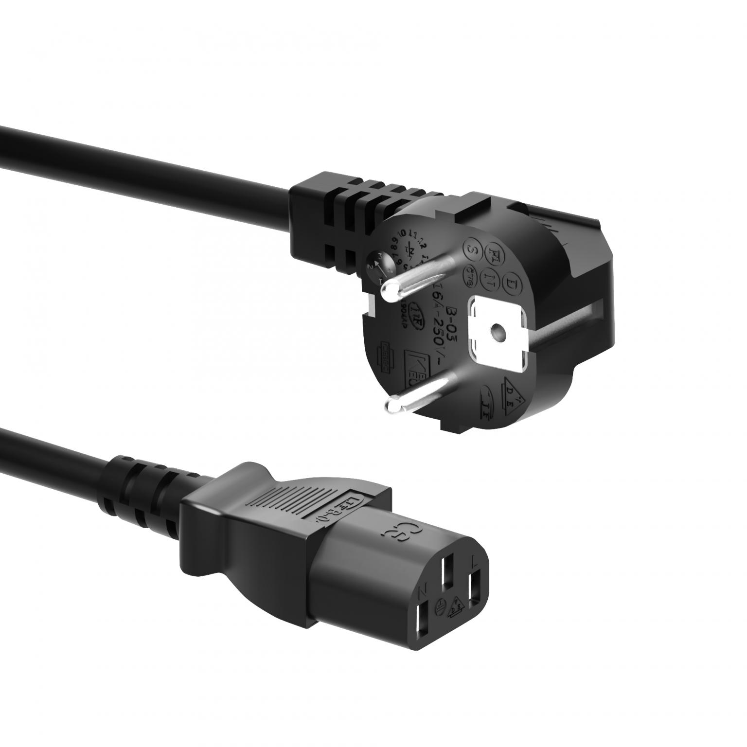 Câble d'alimentation Angle Plug Iec C13 pour projecteur, moniteur