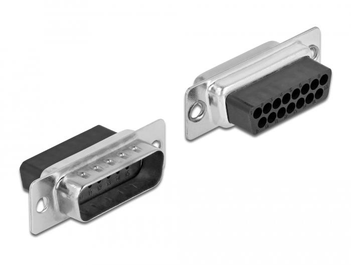 Delock Adapter D-Sub 15 Pin Stekker naar RJ45 Aansluiting Montageset - Delock