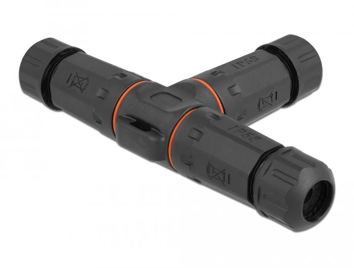 Delock Kabelstekker T-vorm voor buitengebruik 4-polig, IP68 waterdicht, s - Delock
