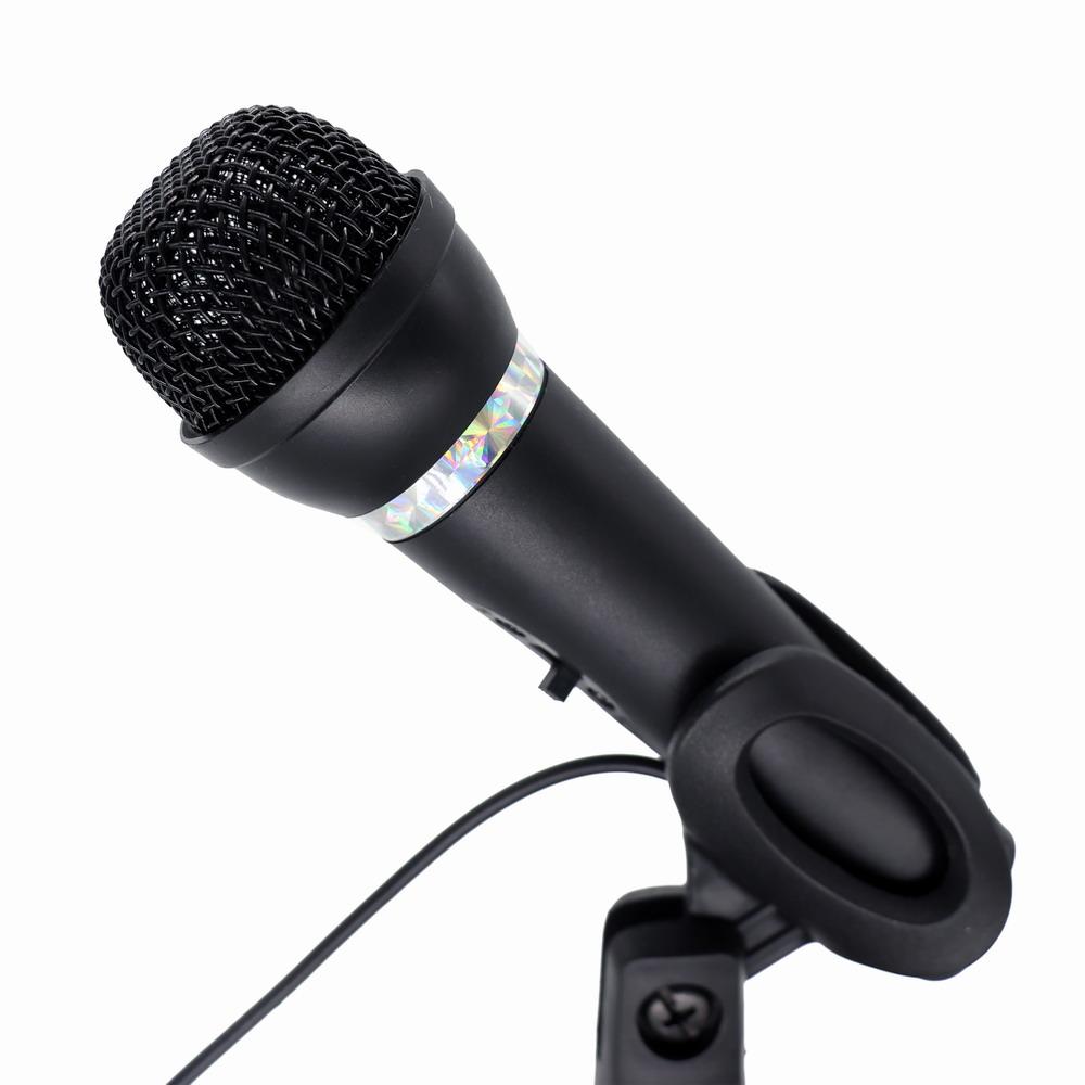 Microphone à condensateur avec support de bureau, noir - Gembird