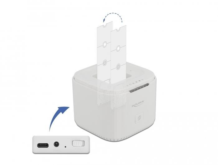 Delock M.2 Dockingstation voor 2 x M.2 NVMe PCIe SSD met kloonfunctie - Delock