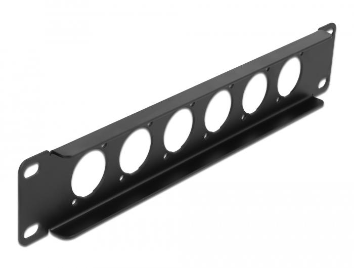 Delock 10″ D-Type Patch Panel 6-poorts zwart - Delock