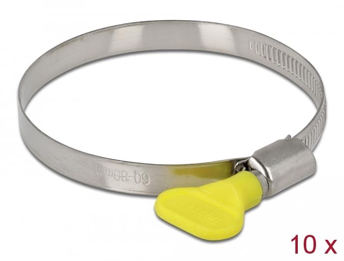 Delock Slangklem met vleugelmoer 60 - 80 mm 10 stuks - Delock