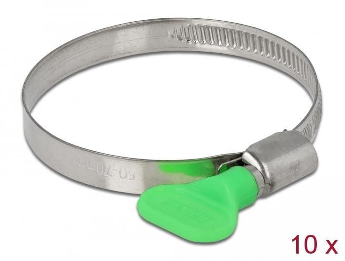 Delock Colliers de serrage avec écrou papillon 50 - 70 mm 10 pièces - Delock
