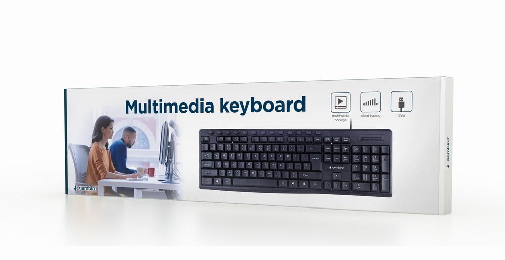Clavier multimédia noir USB US Layout - Gembird