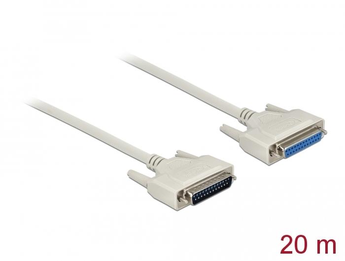Delock Seriële kabel D-Sub 25 Stekker op Bus 20 m - Delock
