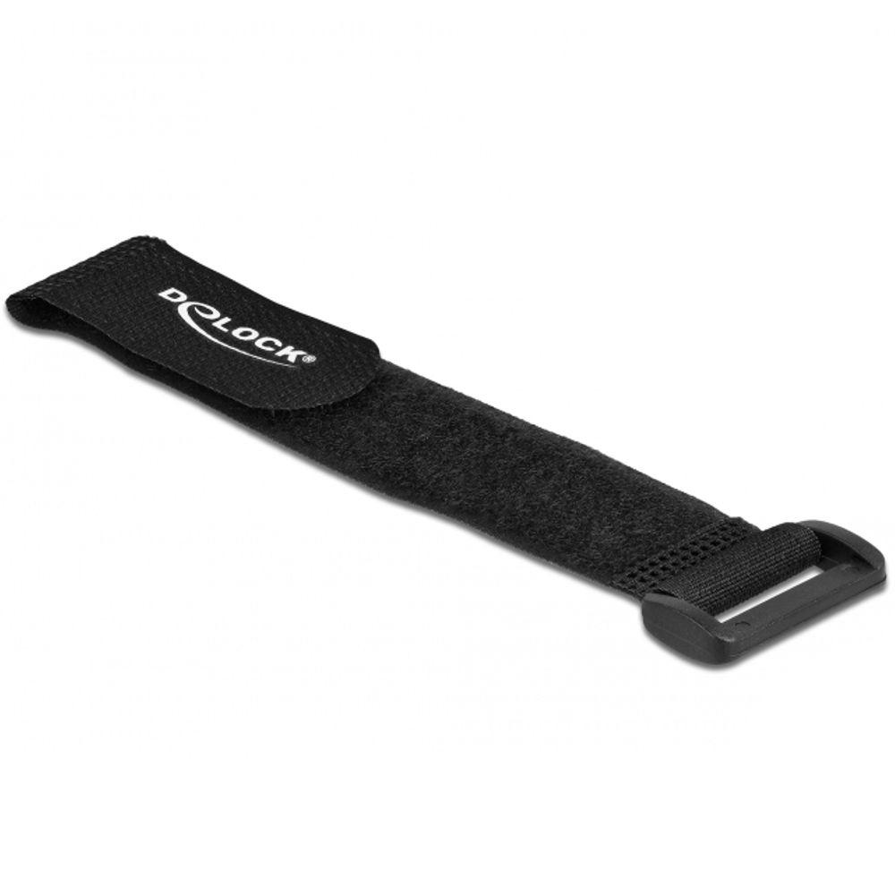 Klittenband - 190 mm - Zwart - Delock