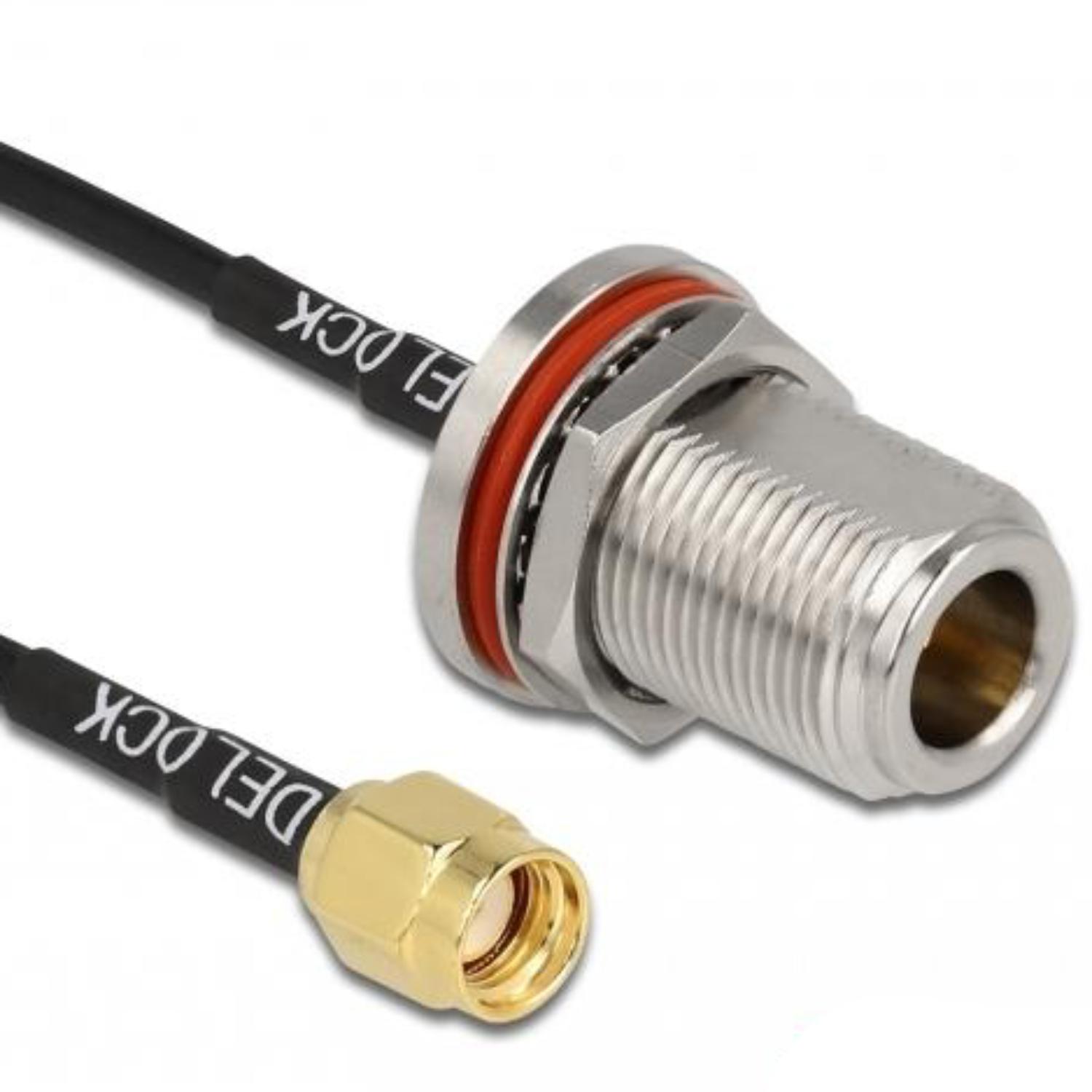 Câble d'antenne Delock RP-SMA mâle vers N femelle RG-174 30 cm - Delock