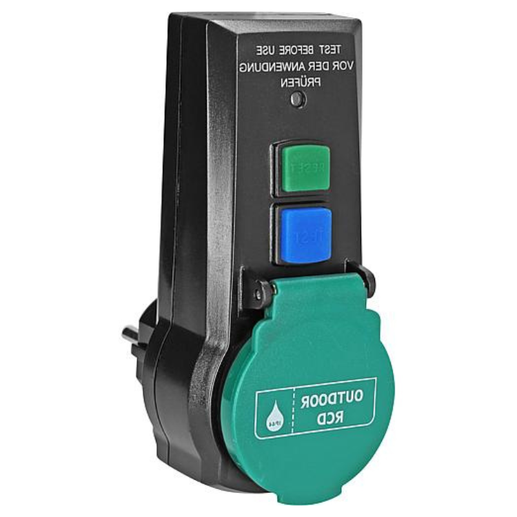 Buiten adapter met aardlekbeveiliging 30 mA – IP44 – REV