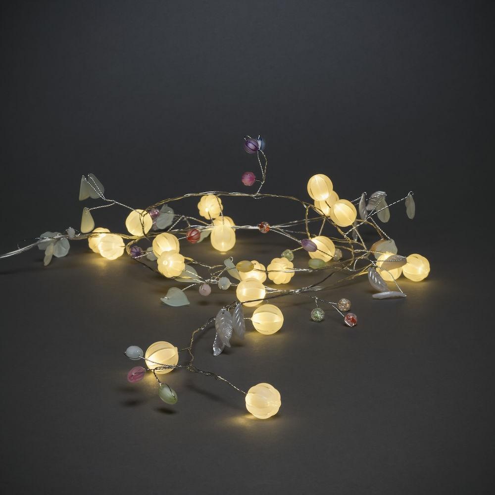 Guirlande lumineuse - guirlandes de Noël à leds d'intérieur - 20 lumières - 1.5 mètres - blanc chaud - 3x AA