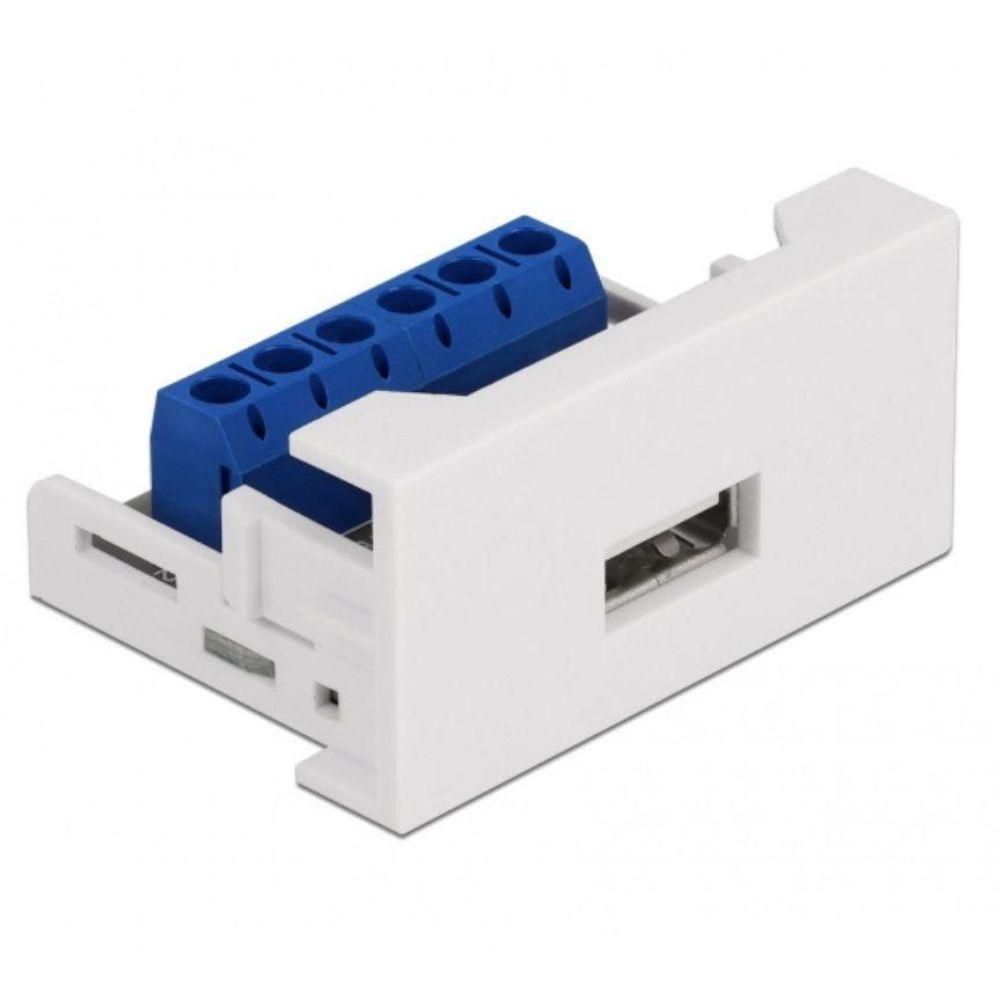 Delock Easy 45 Module USB 2.0 Type-A Stekker op Klemmenblok 22 - Delock