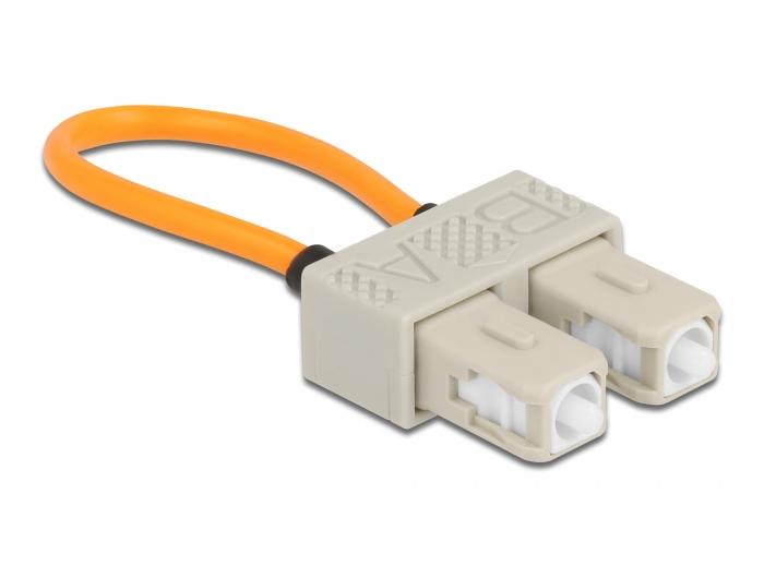 Delock LWL Loopback Adapter SC / OM1 Multimode beige - Delock