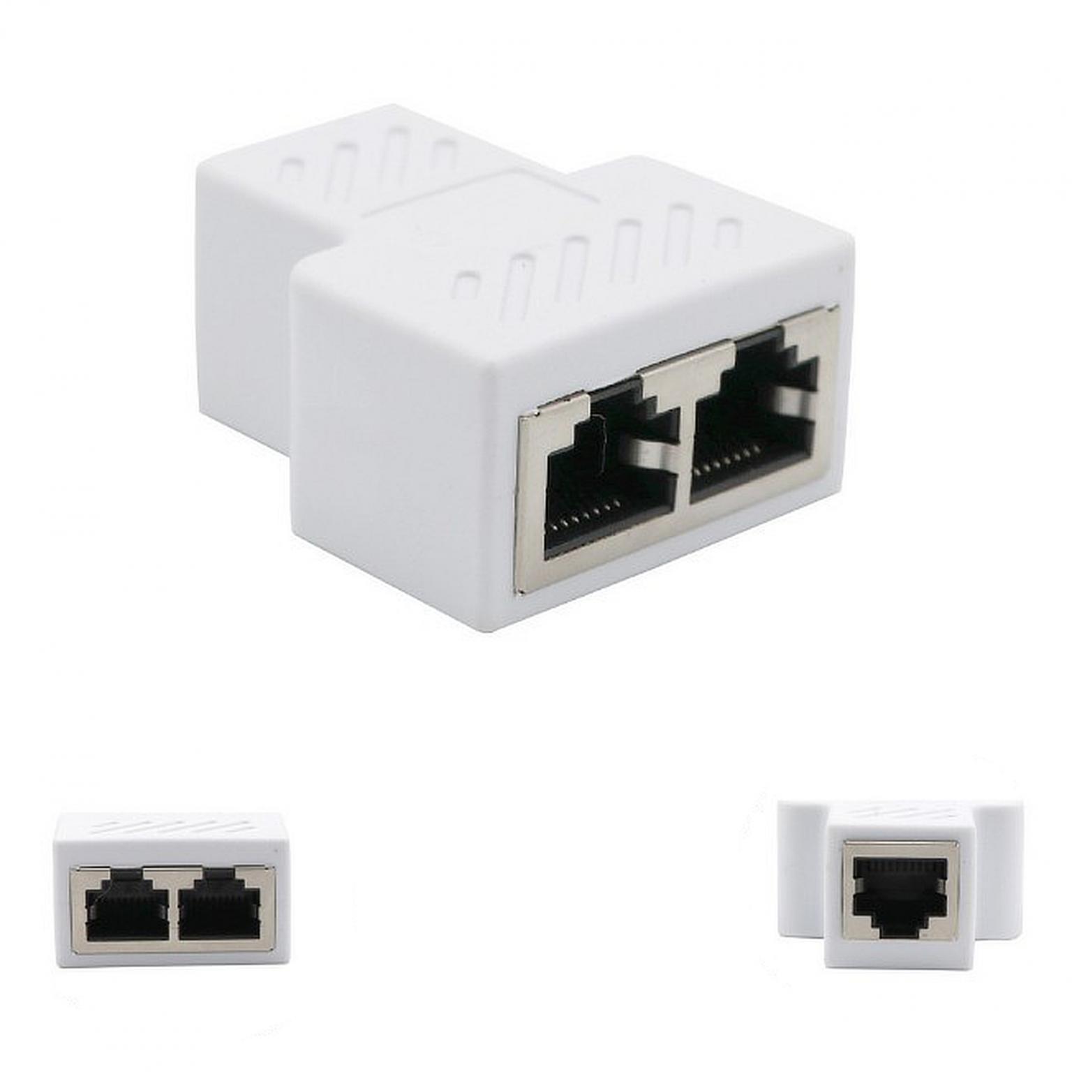 Adaptateur séparateur Rj45 1 à 2 ports femelle à femelle Connecteurs réseau  d'extension Internet Prise