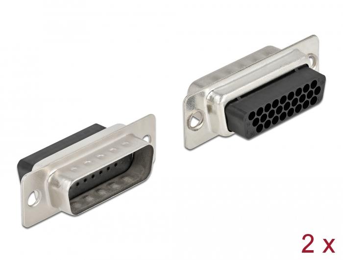 Delock D-Sub HD Connecteur à sertir 26 broches, Métal, 2 pièces - Delock