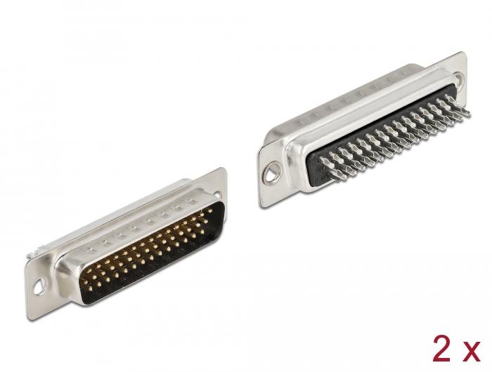 Delock D-Sub HD Connecteur 44 broches Métal, Version Soudure, 2 pièces - Delock