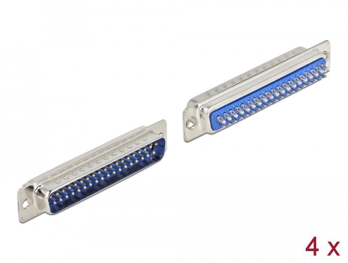 Delock D-Sub 37-polige connector Metaal, soldeeruitvoering, 4 stuks - Delock