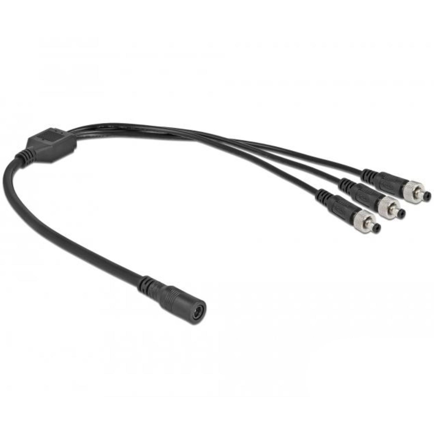 Câble répartiteur DC Delock 5,5 x 2,1 mm 1 x prise femelle sur 3 x prise mâle vissée - Delock
