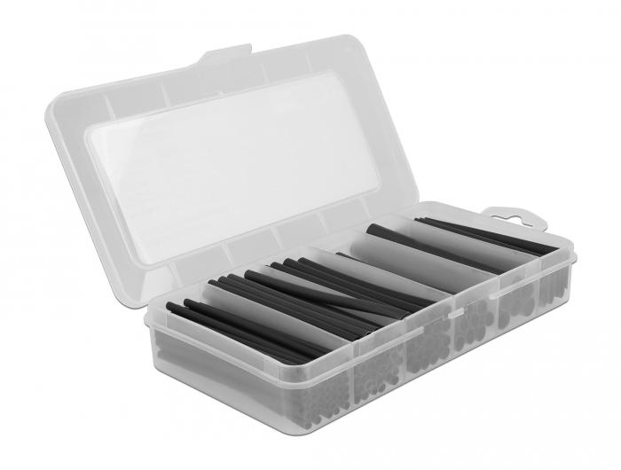 Delock Boîte d'assortiment de gaine thermorétractable, double paroi avec adhésif intérieur, Schru - Delock