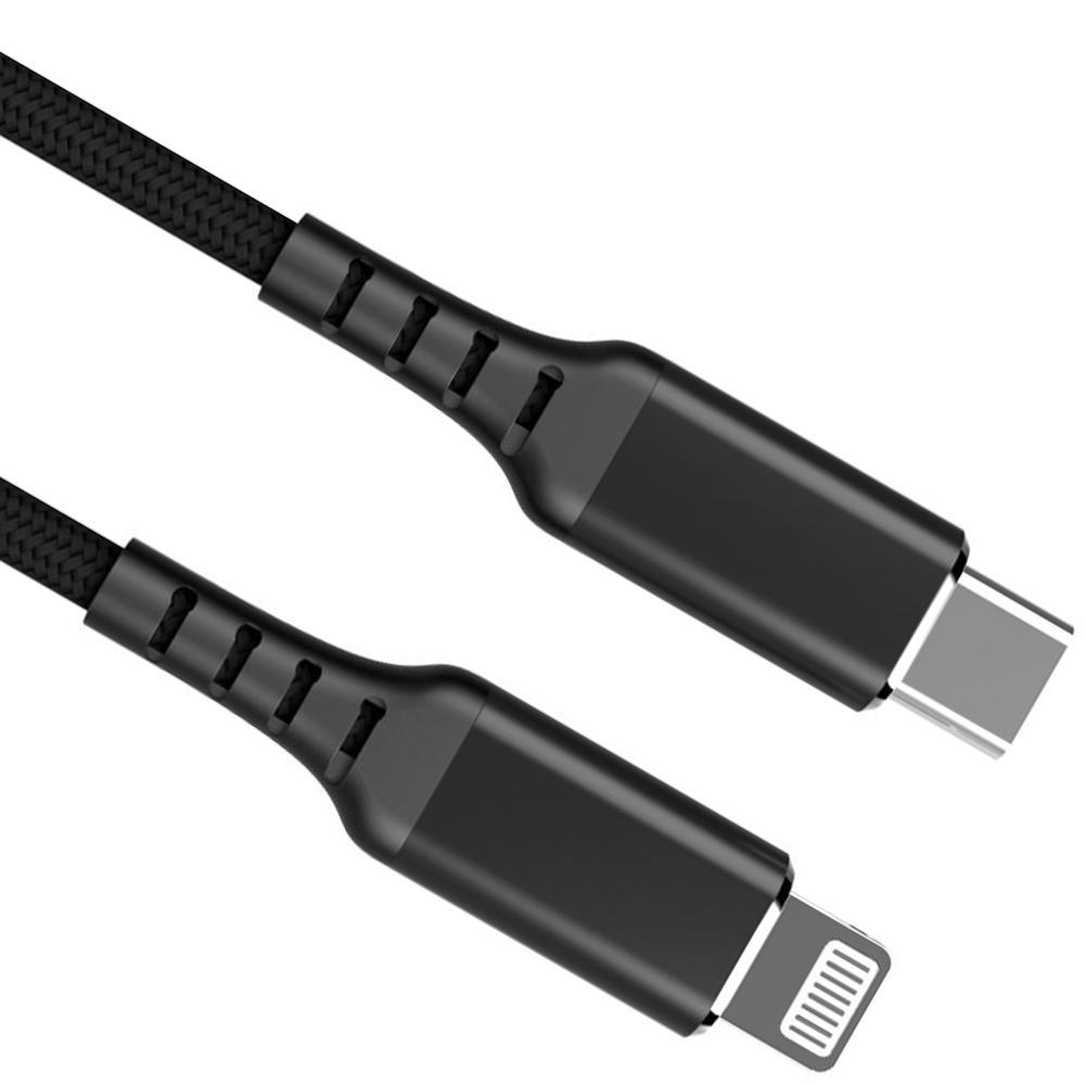 câble chargeur micro-USB et 8 broches - noir - HEMA