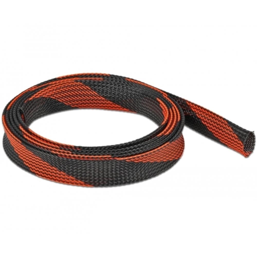 Delock gaine tressée extensible 2 m x 25 mm noir-rouge - Delock
