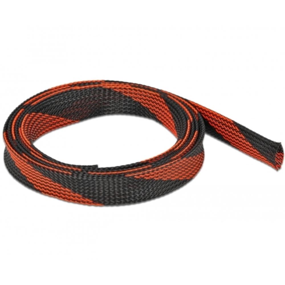 Delock Gaine tressée extensible 2 m x 19 mm noir-rouge - Delock