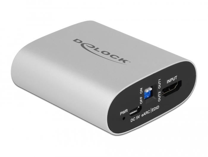 Delock HDMI HD Audio Extractor 4K 60 Hz naar HDMI met eARC - Delock