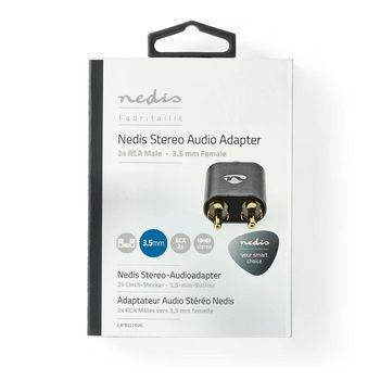 Adaptateur audio stéréo, 2x RCA mâle, 3,5 mm femelle