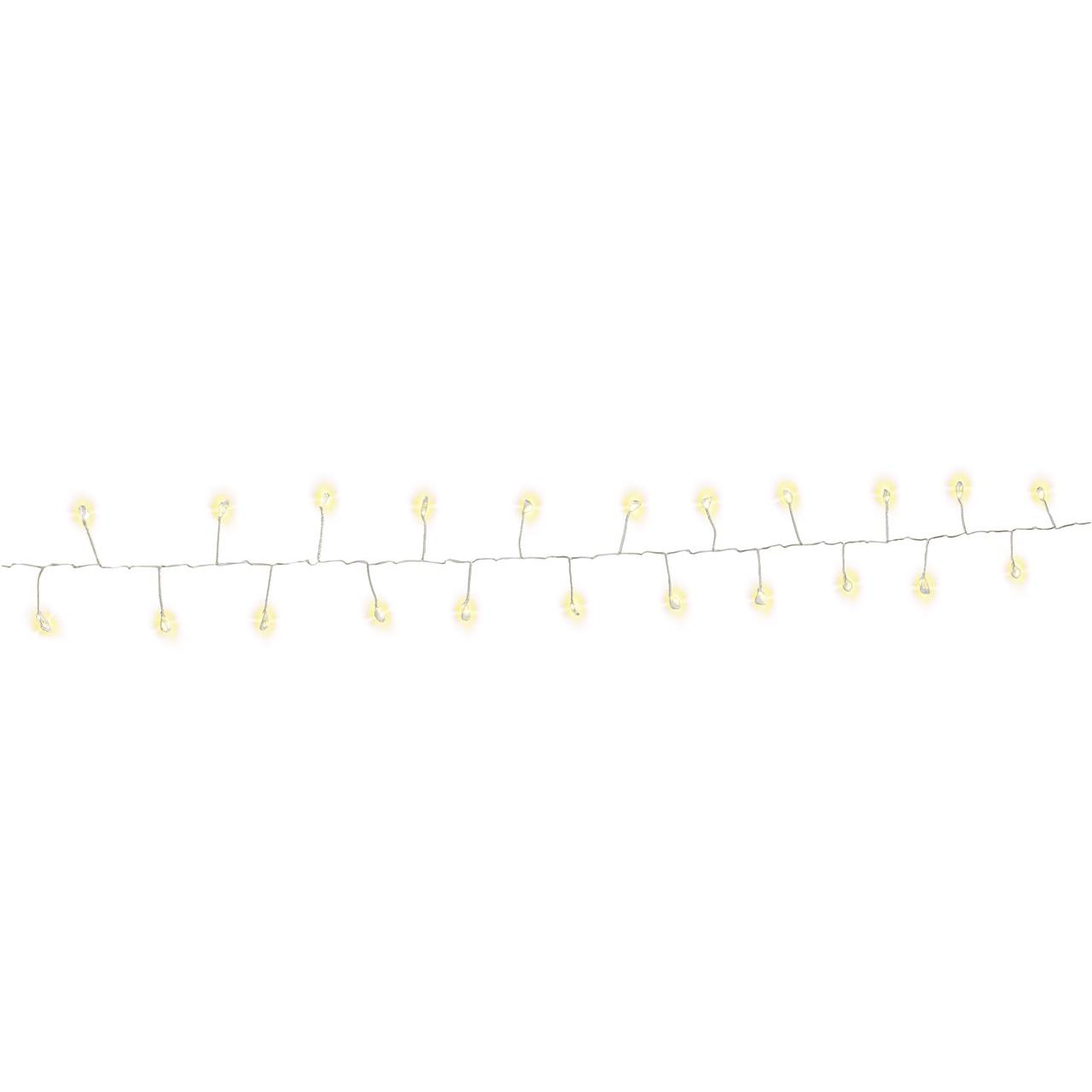 Clusterverlichting - led kerstverlichting binnen en buiten - 50 lampjes - 0.4 meter - warm wit - 3x AA