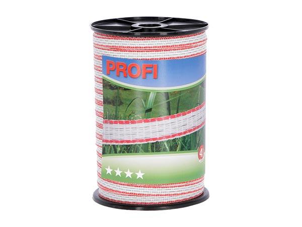 Bande de clôture Profi 12mm, 4x0,30 TriC, 200m, blanc/rouge - Corral