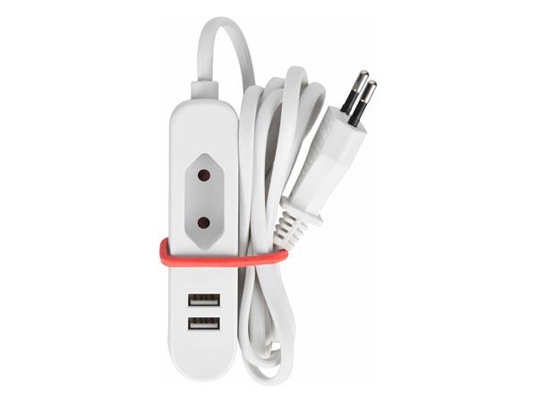 PRISE MULTIPLE AVEC 1 PRISE EURO ET 2 PRISES USB - IDÉALE POUR LES DÉPLACEMENTS - Perel