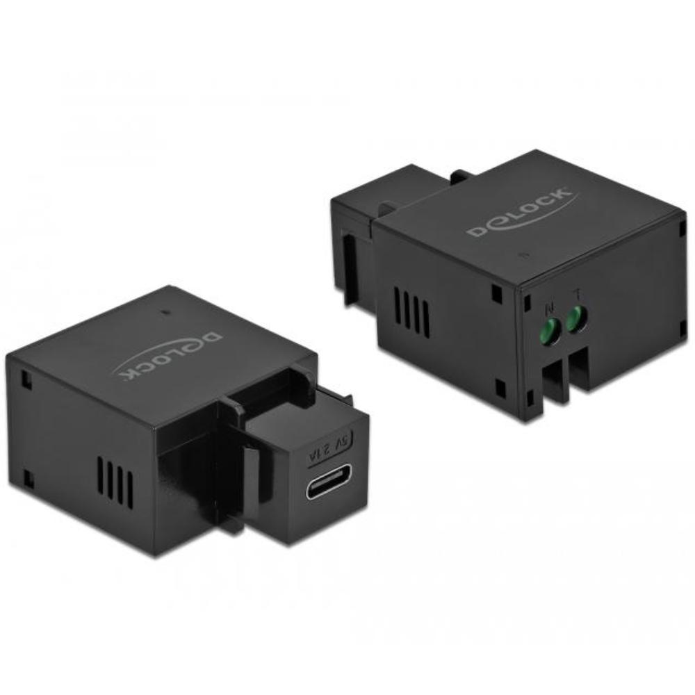 USB C naar 2‑pins aansluitblok keystone - Delock