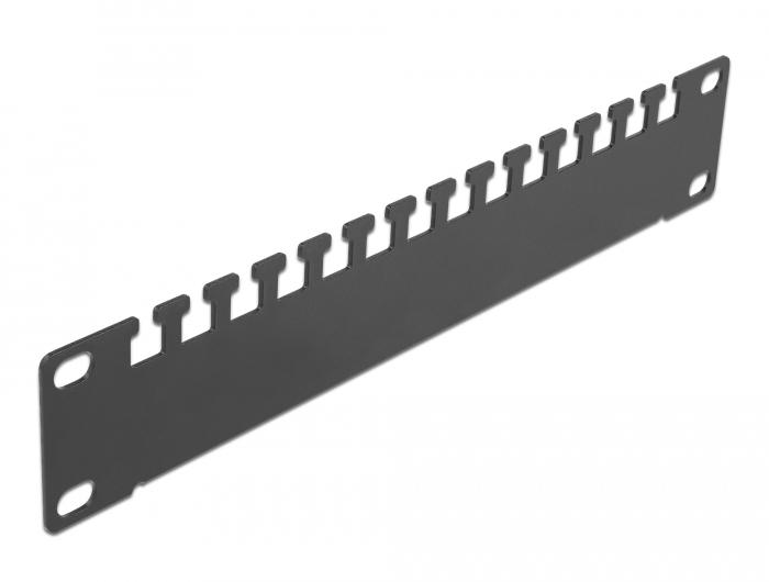 Delock 10″ Rail de gestion de câbles 1 HE noir - Delock