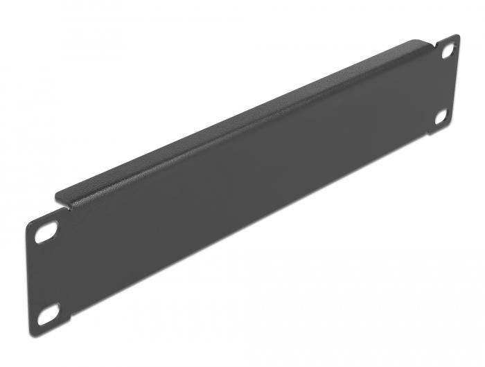 Delock 10″ Plaque de recouvrement pour baie de brassage noire 1 HE - Delock