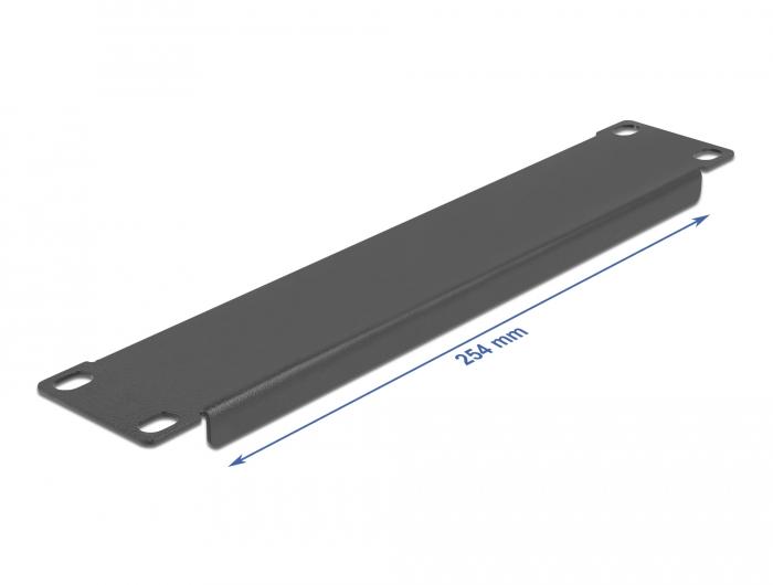 Delock 10″ Plaque de recouvrement pour baie de brassage noire 1 HE - Delock