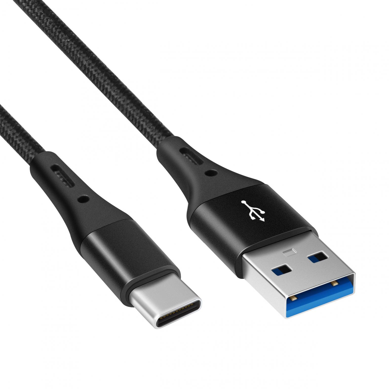 USB C Kabel naar USB A - Nylon mantel - 3.2 - 5 Gb/s