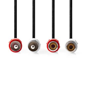 Câble audio stéréo 2x RCA mâle 2x RCA femelle Nickelé 2,00 m - Nedis