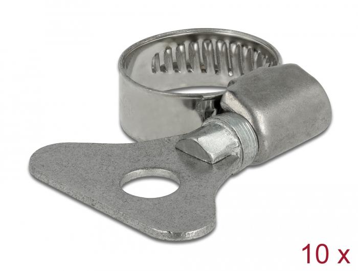 Delock Colliers de serrage avec écrou papillon 13 - 19 mm 10 pièces Métal - Delock
