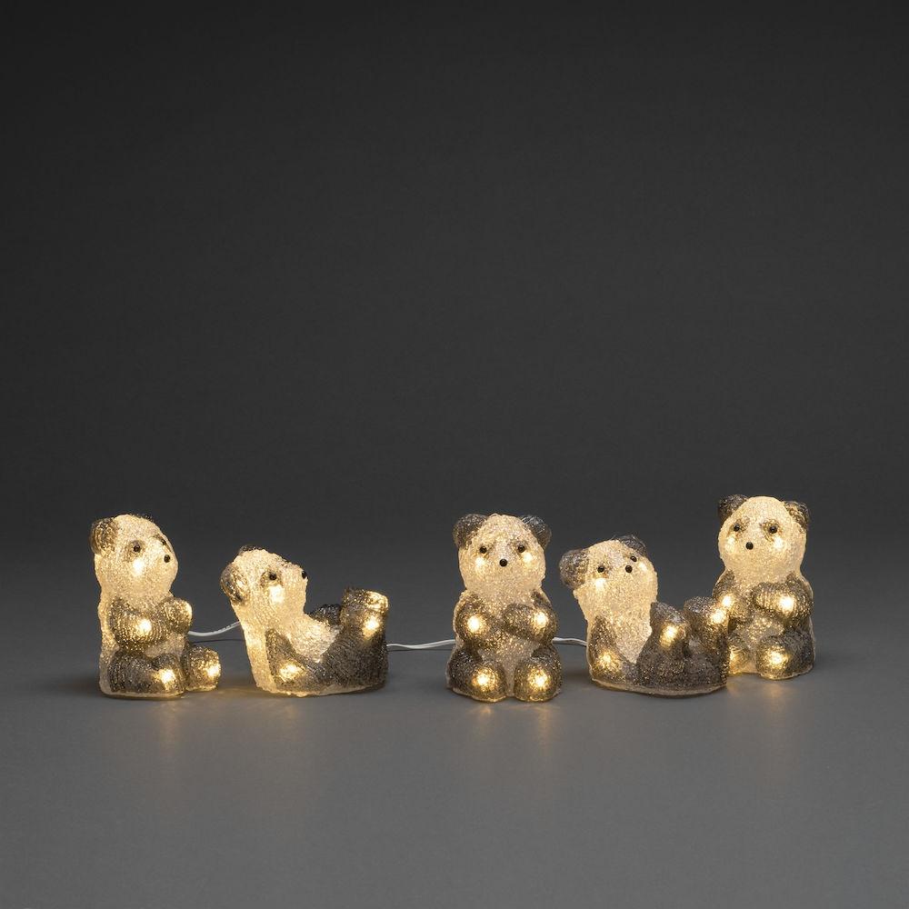 Panda bears - guirlandes lumineuses de Noël à led pour l'extérieur et l'intérieur - 40 lumières - 4 mètres - blanc chaud