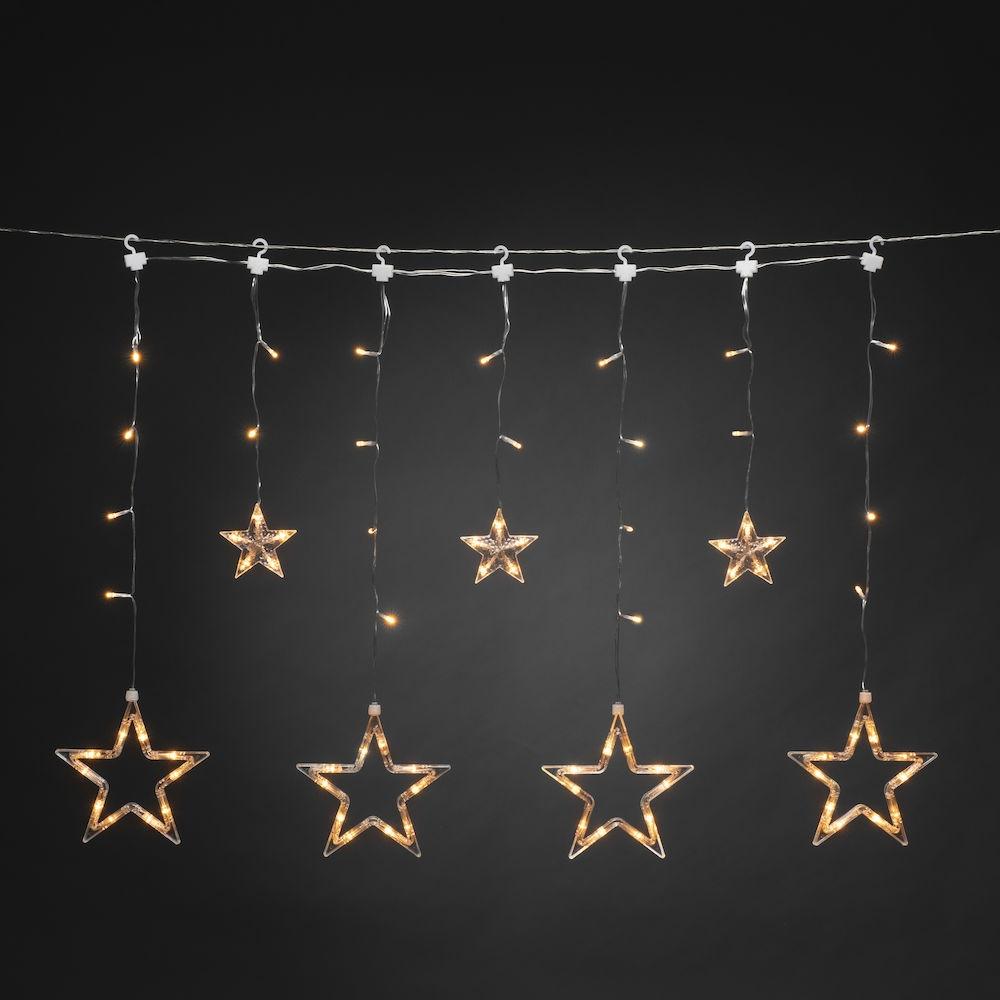 Rideau lumineux - guirlandes de Noël à leds pour l'extérieur et l'intérieur - 77 lumières - 0.9 mètres - blanc extra chaud