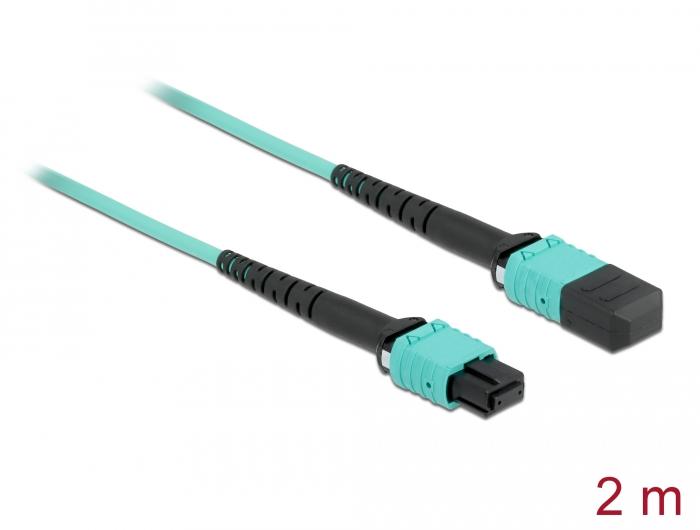 Delock Glasvezelkabel MPO connector naar MPO connector 12 vezels, polariteit B, Multimo - Delock