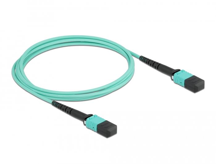Delock Câble à fibre optique Connecteur MPO vers Connecteur MPO 12 fibres, polarité B, Multimode - Delock
