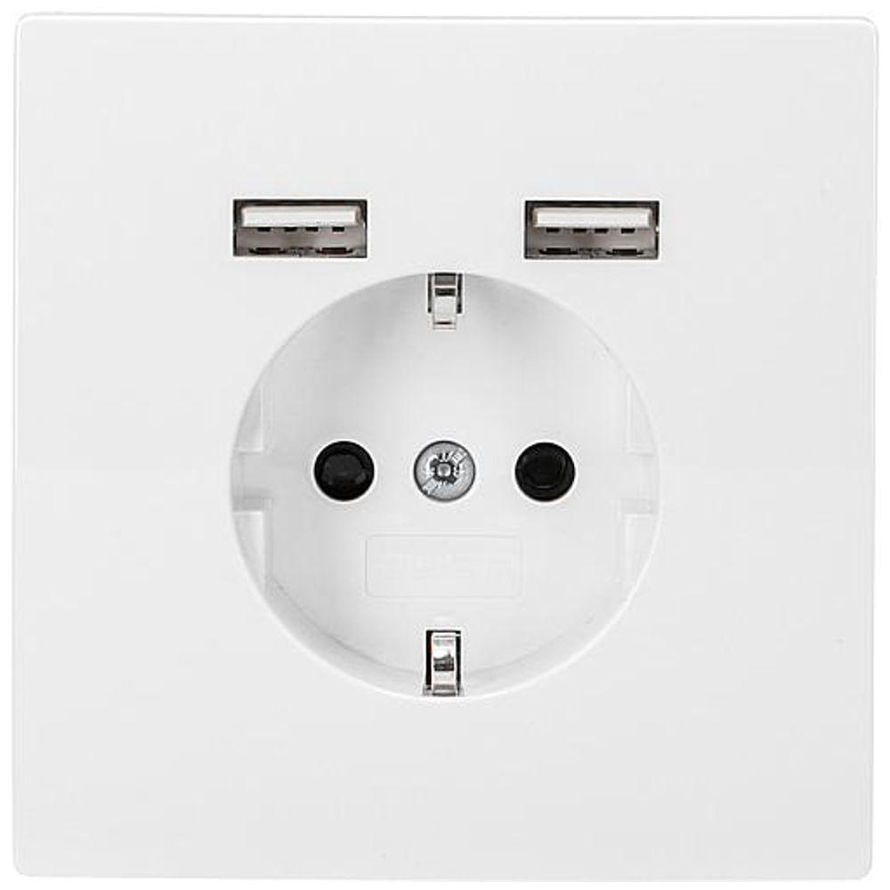 Prise murale encastrée USB A - 2USB