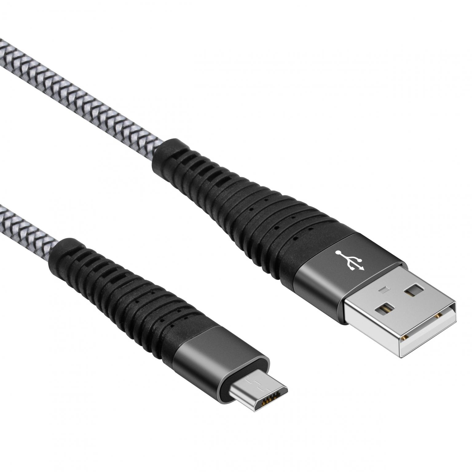 USB Micro B datakabel - 0.5 meter - Zilver - Allteq