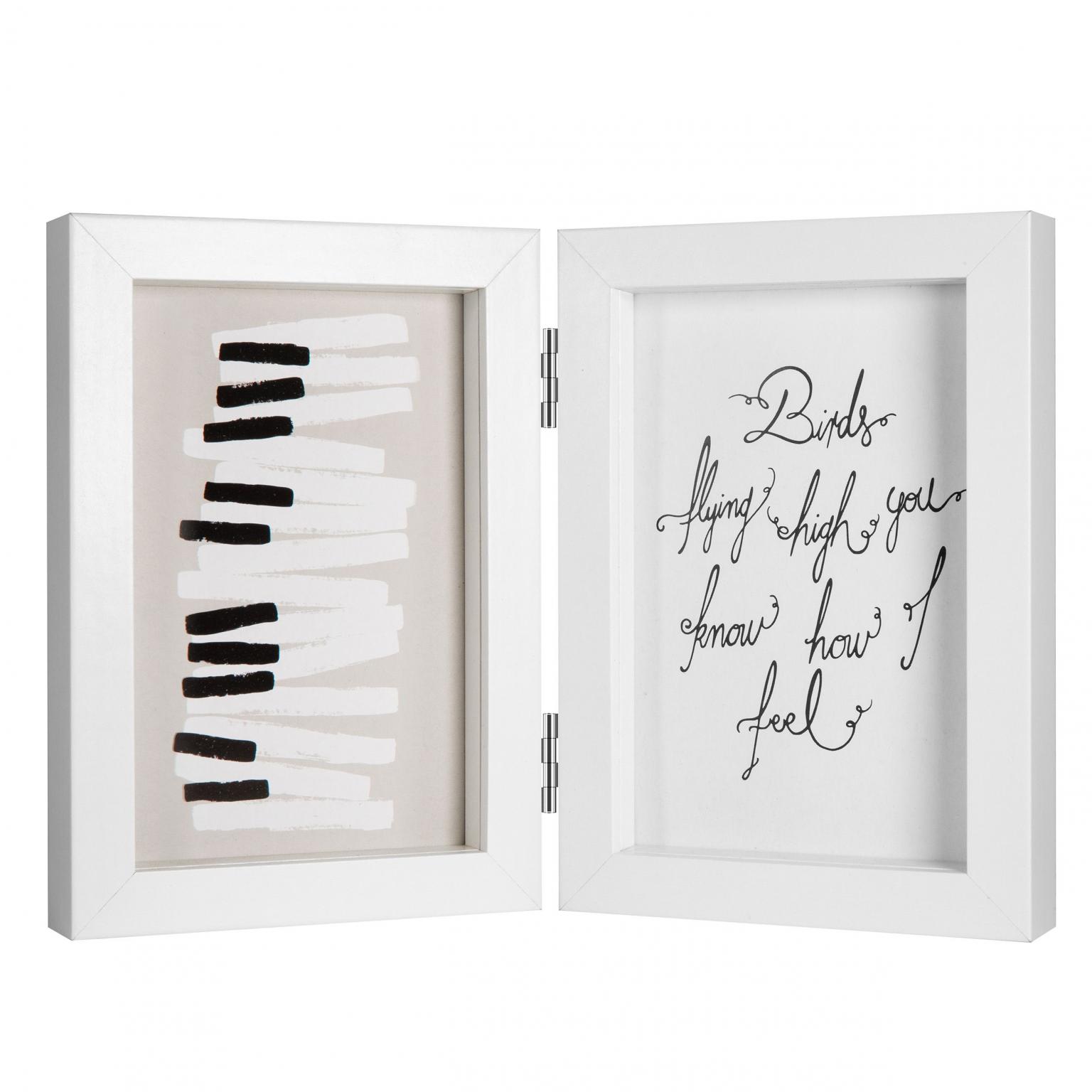 Cadre photo PIANO 2x 10x15 cm. blanc